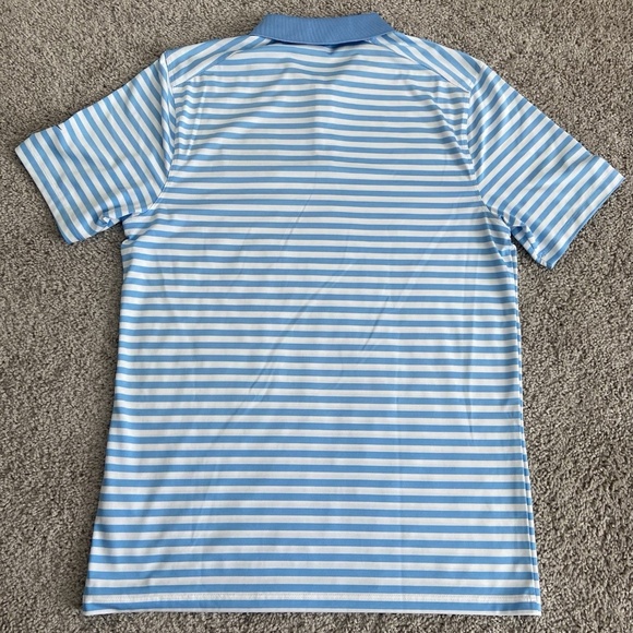 Nike Golf Dri fit Men's Size Small Blue striped Polo T-Shirt - Picture 2 of 9